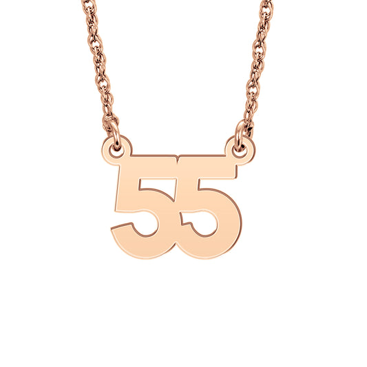 Mini Block Number Nameplate Necklace
