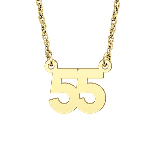 Mini Block Number Nameplate Necklace