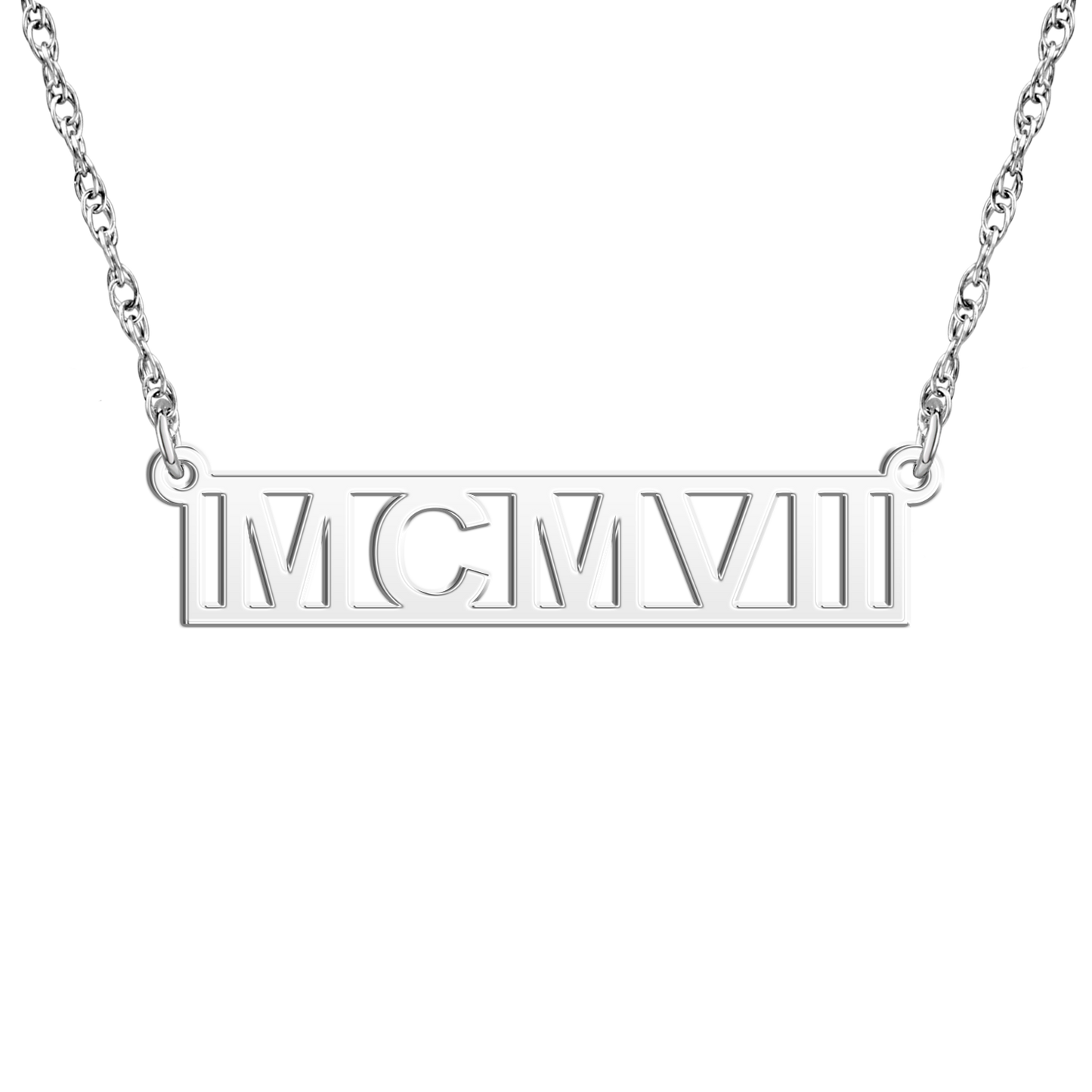 Castilleja Founders' Roman Numeral Bar Necklace
