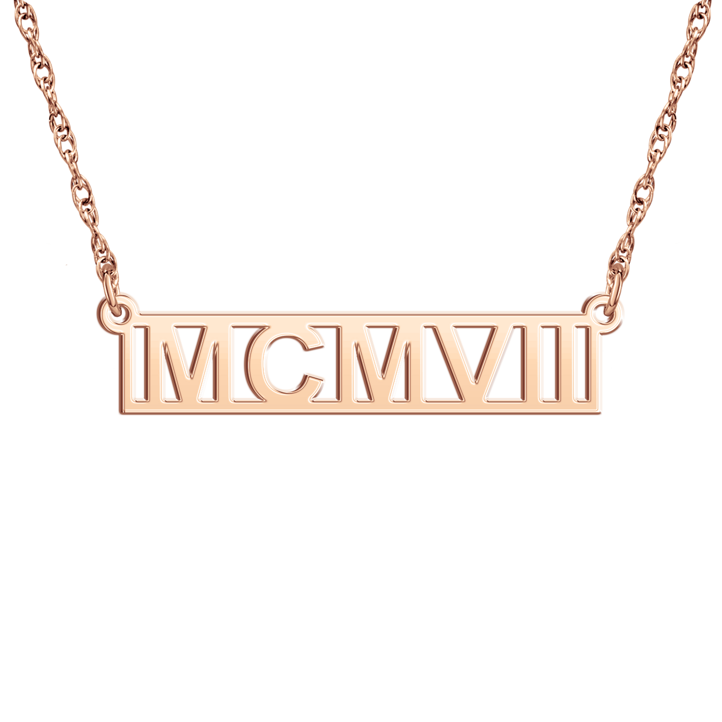 Castilleja Founders' Roman Numeral Bar Necklace