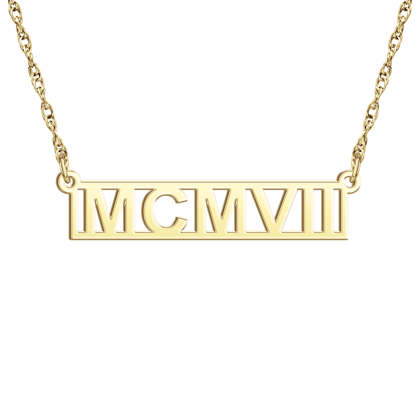 Castilleja Founders' Roman Numeral Bar Necklace