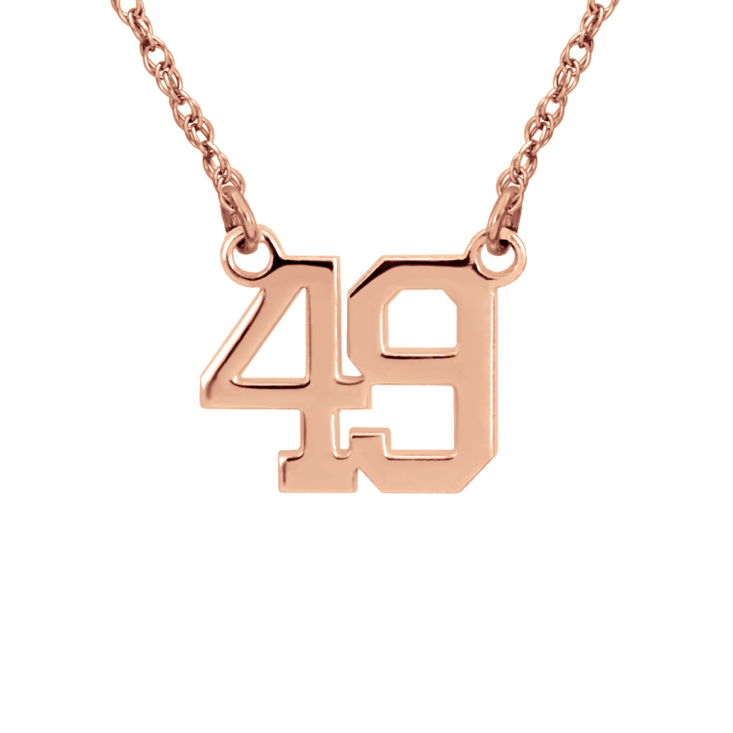 Mini Athletic Number Nameplate Necklace