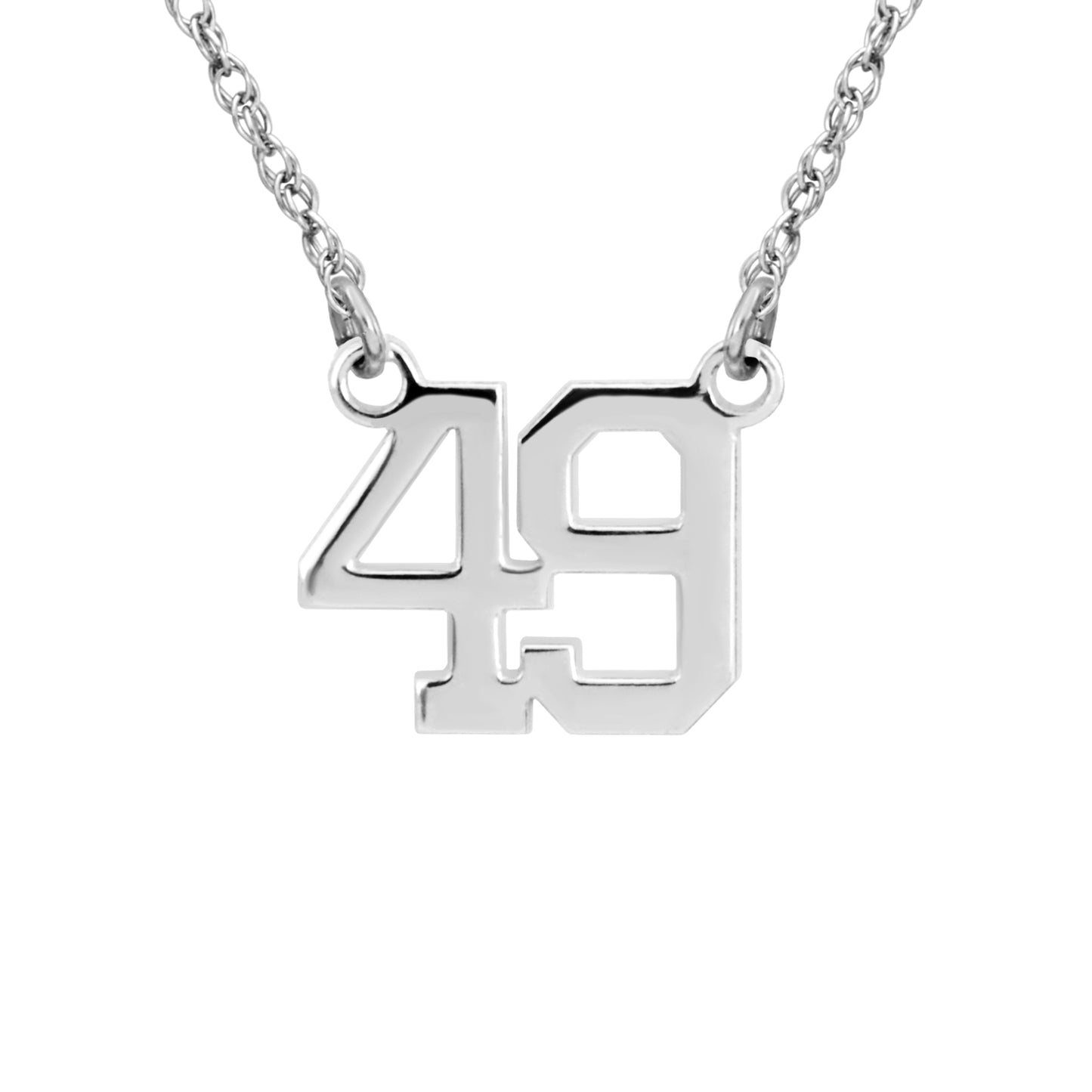 Mini Athletic Number Nameplate Necklace