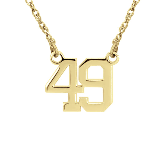 Mini Athletic Number Nameplate Necklace