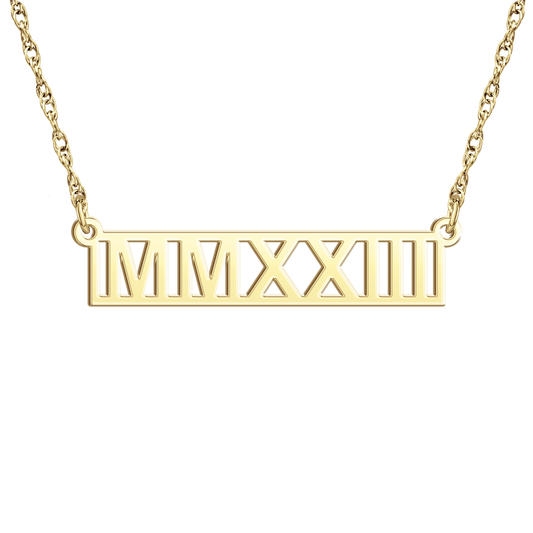 Graduation Roman Numeral Bar Necklace