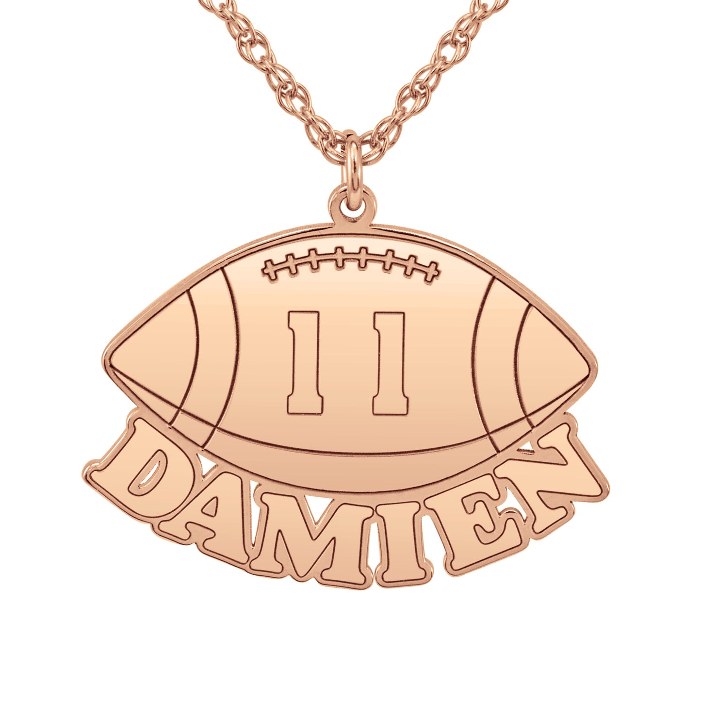 Football Pendant with Name and Number