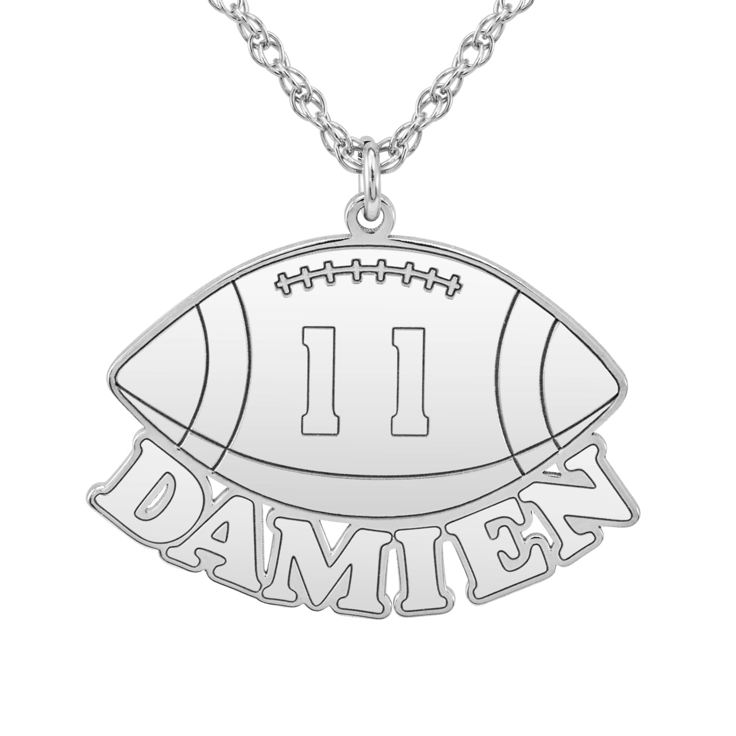 Football Pendant with Name and Number