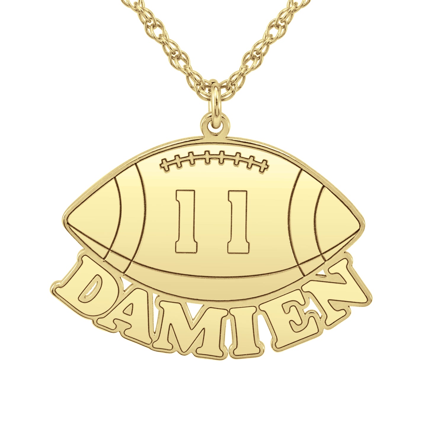 Football Pendant with Name and Number