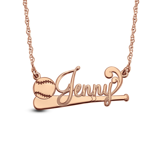 Softball Nameplate Necklace