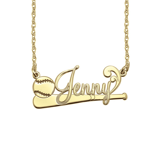 Softball Nameplate Necklace