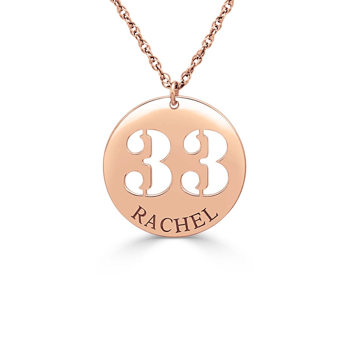 Pierced Number Disc Pendant