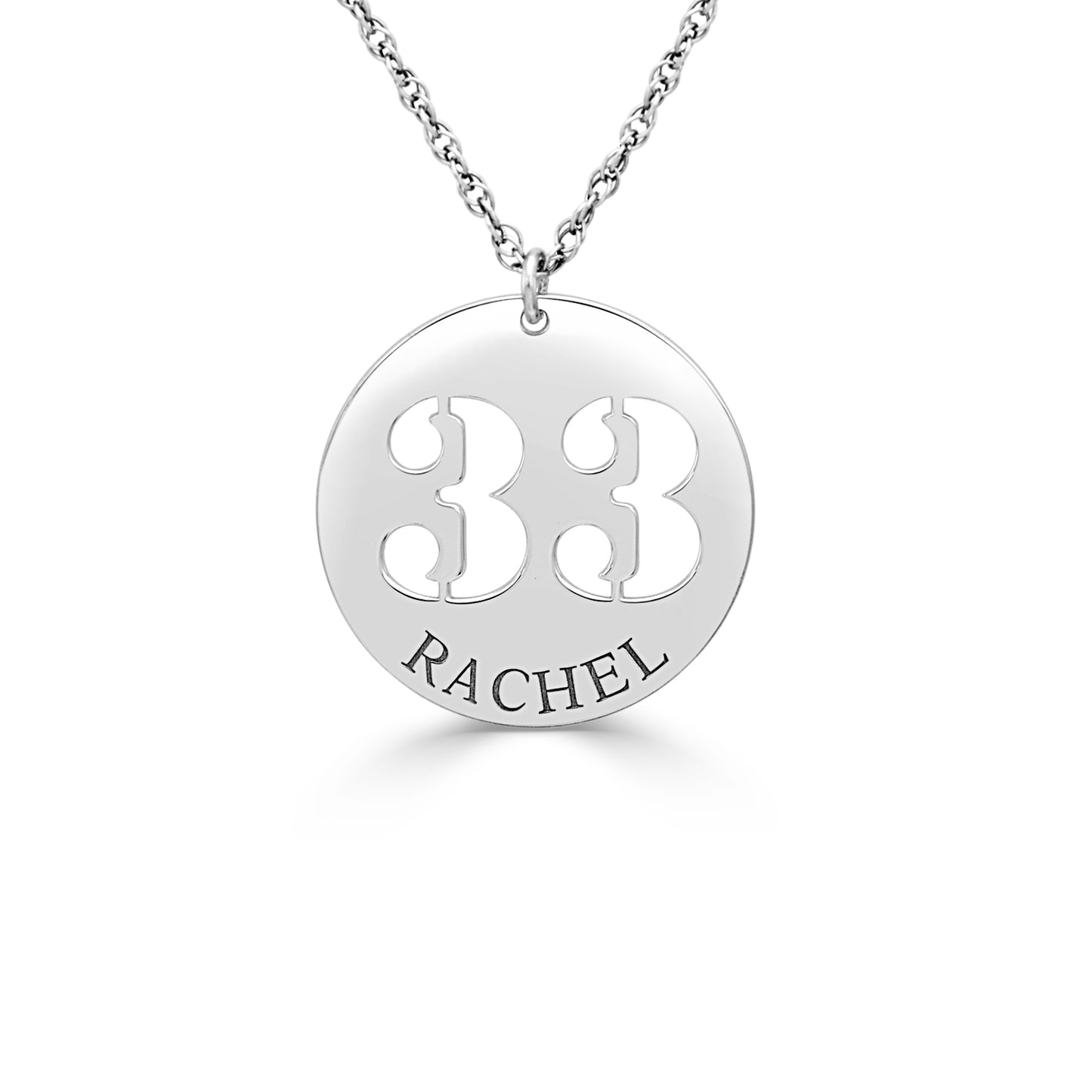 Pierced Number Disc Pendant