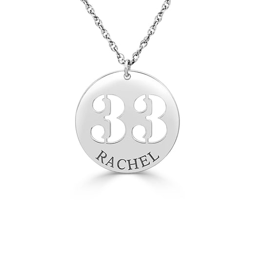 Pierced Number Disc Pendant