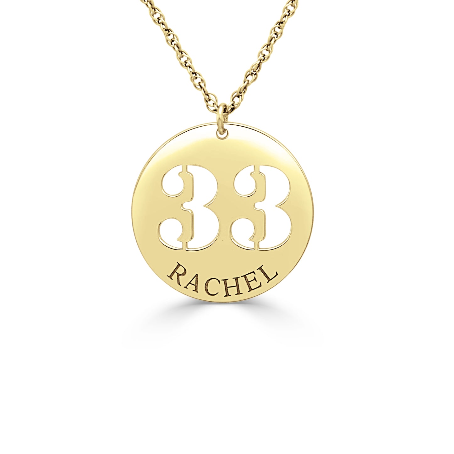 Pierced Number Disc Pendant