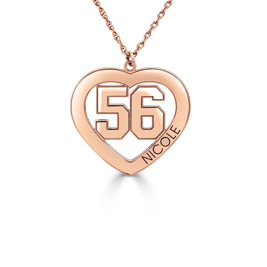 Pierced Number Heart Pendant