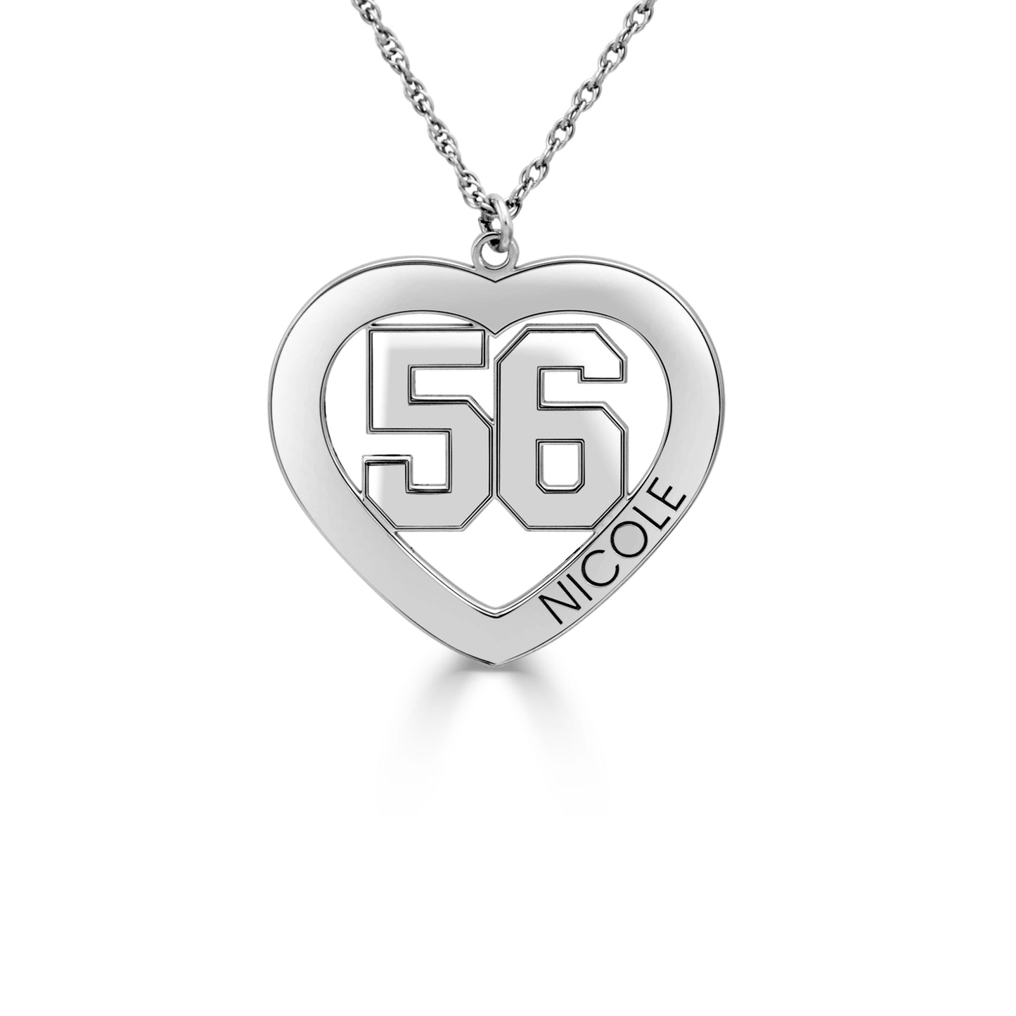 Pierced Number Heart Pendant