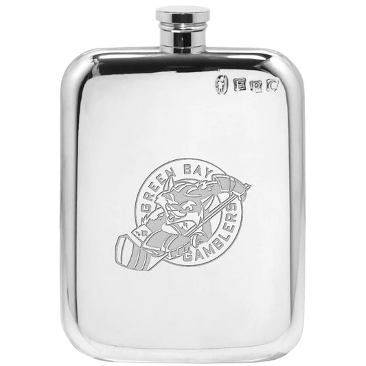 Green Bay Gamblers Logo Flask