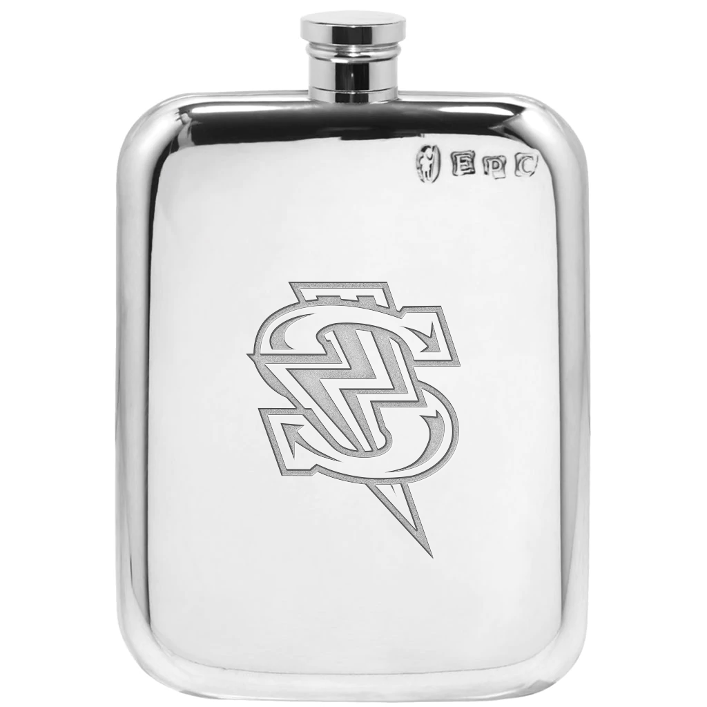Windy City Storm Bolt Logo Flask