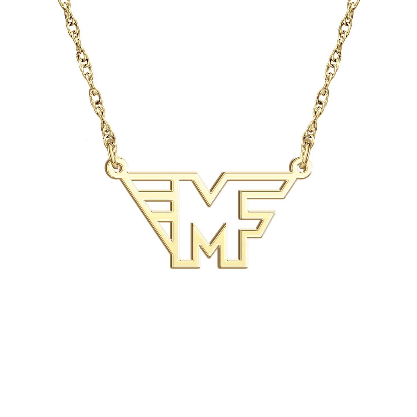 Mid Fairfield Signature Pierced Logo Necklace
