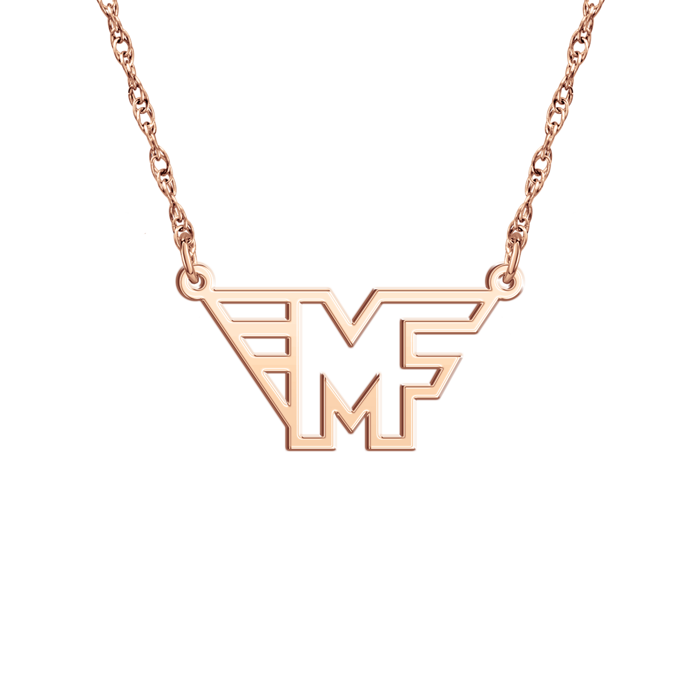 Mid Fairfield Signature Pierced Logo Necklace