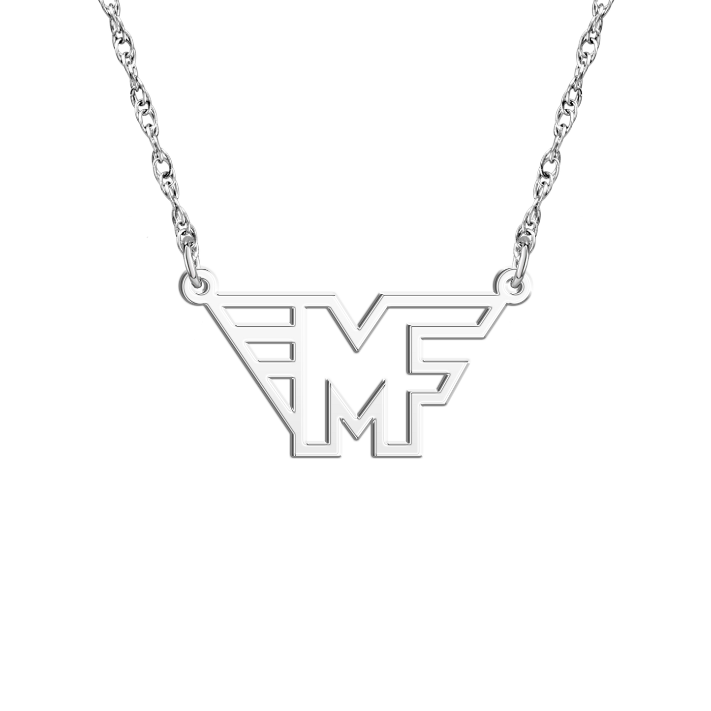Mid Fairfield Signature Pierced Logo Necklace