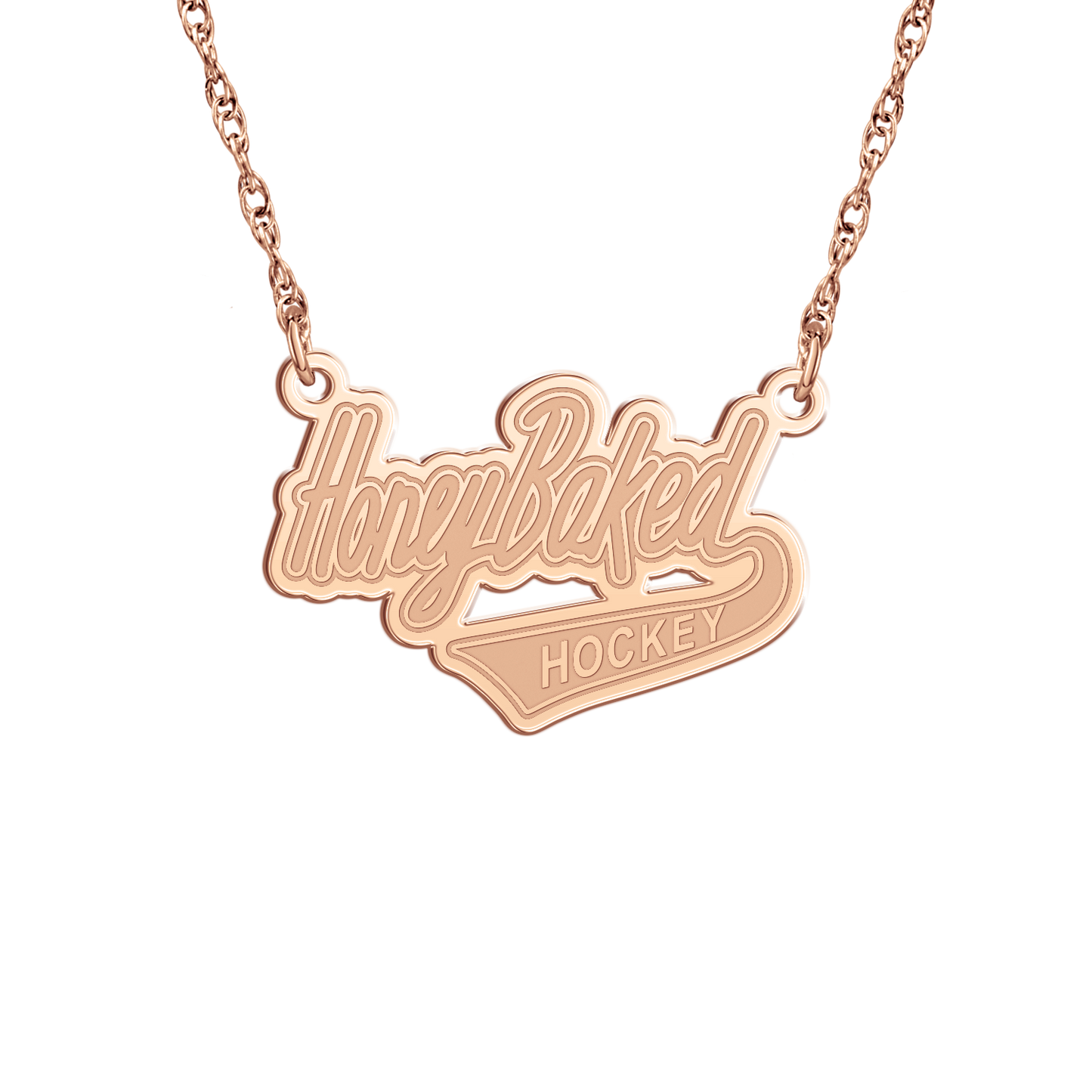 Honey Baked Hockey Signature Logo Necklace
