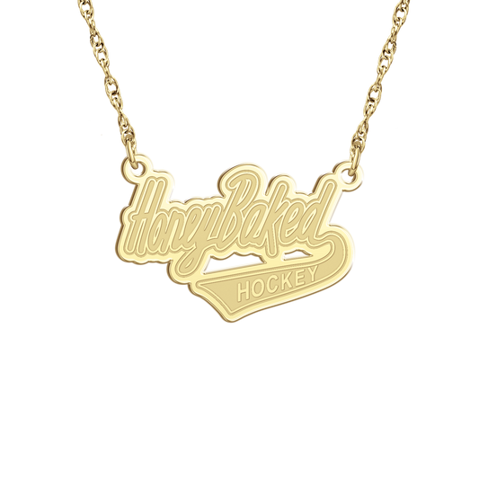 Honey Baked Hockey Signature Logo Necklace