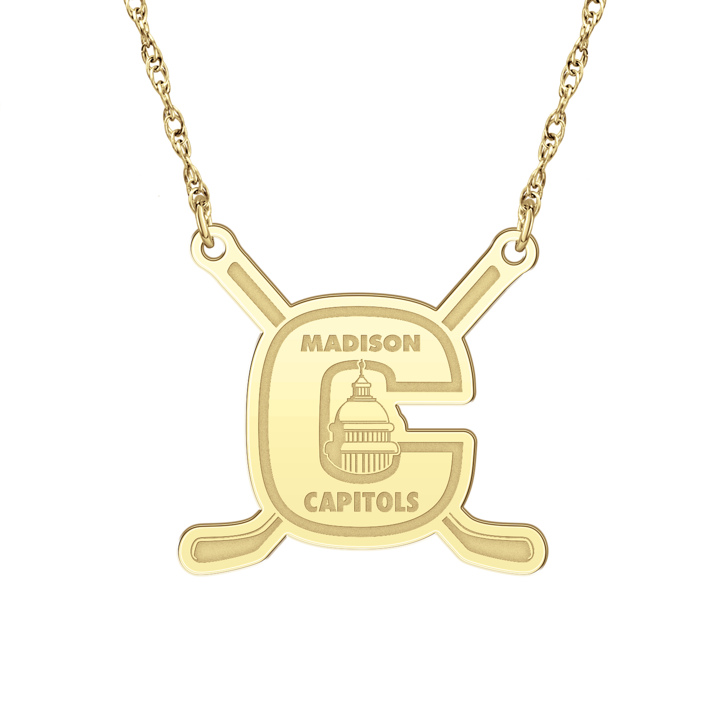 Madison Capitols Youth Hockey Sticks Necklace