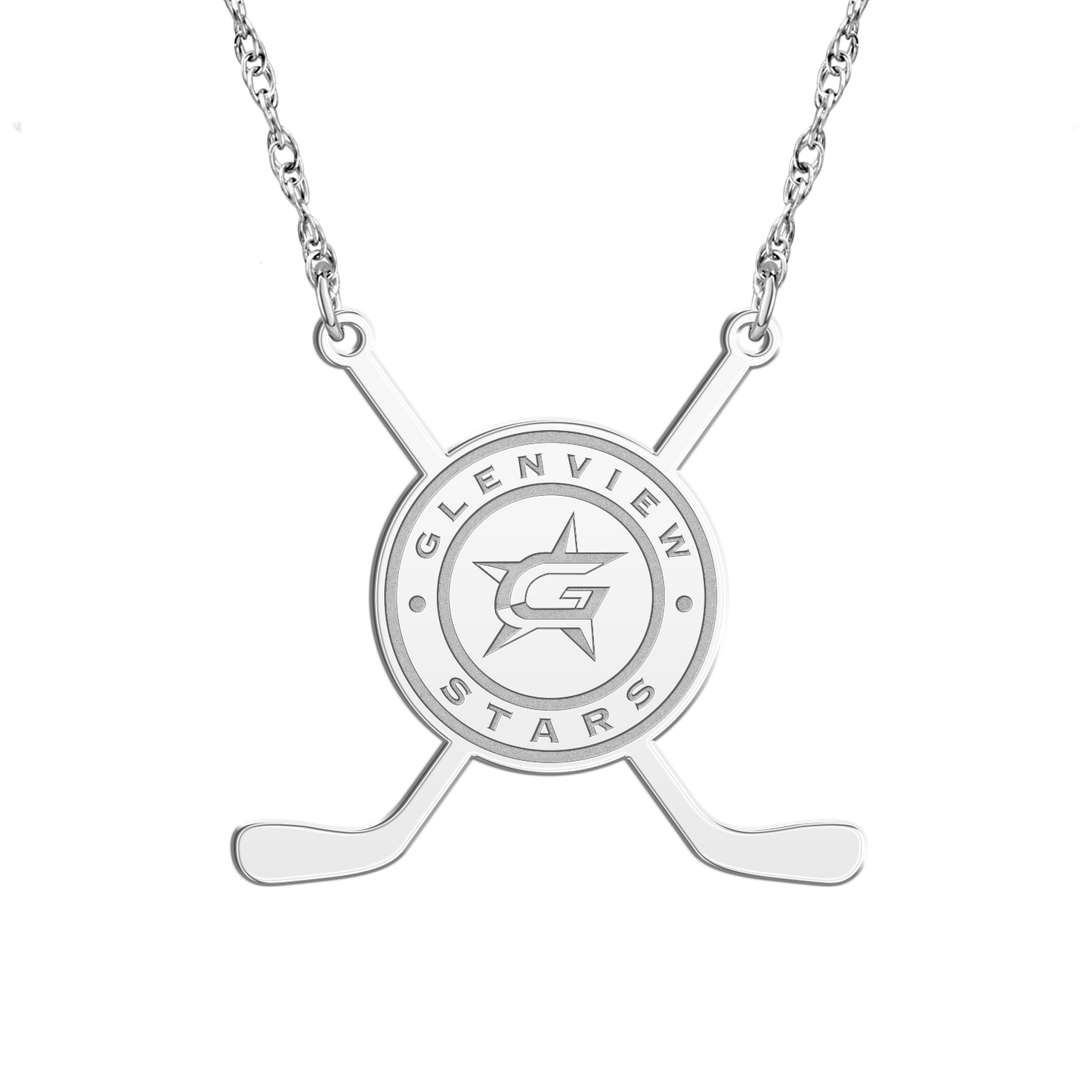 Glenview Stars Sticks Logo Disc Necklace