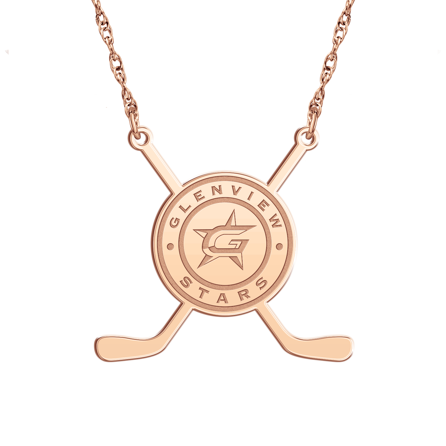 Glenview Stars Sticks Logo Disc Necklace