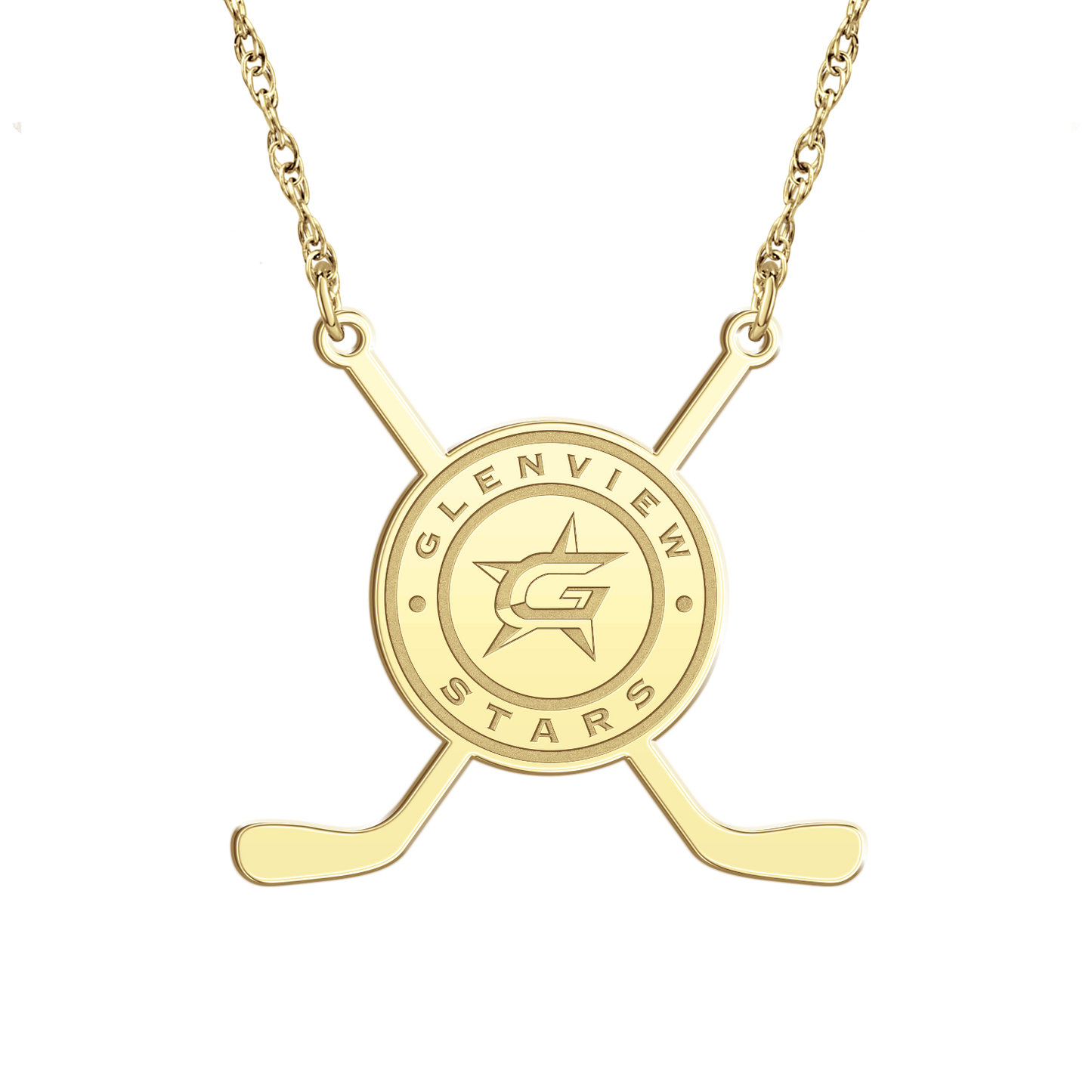 Glenview Stars Sticks Logo Disc Necklace