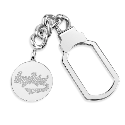 Honey Baked Hockey Tension Lock Key Chain Disc