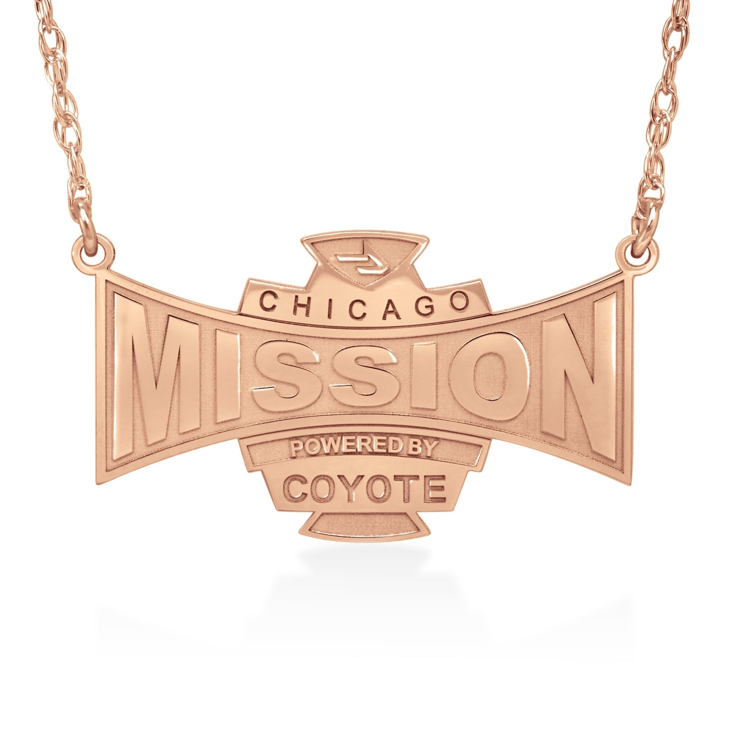 Mission Signature Logo Plaque Necklace