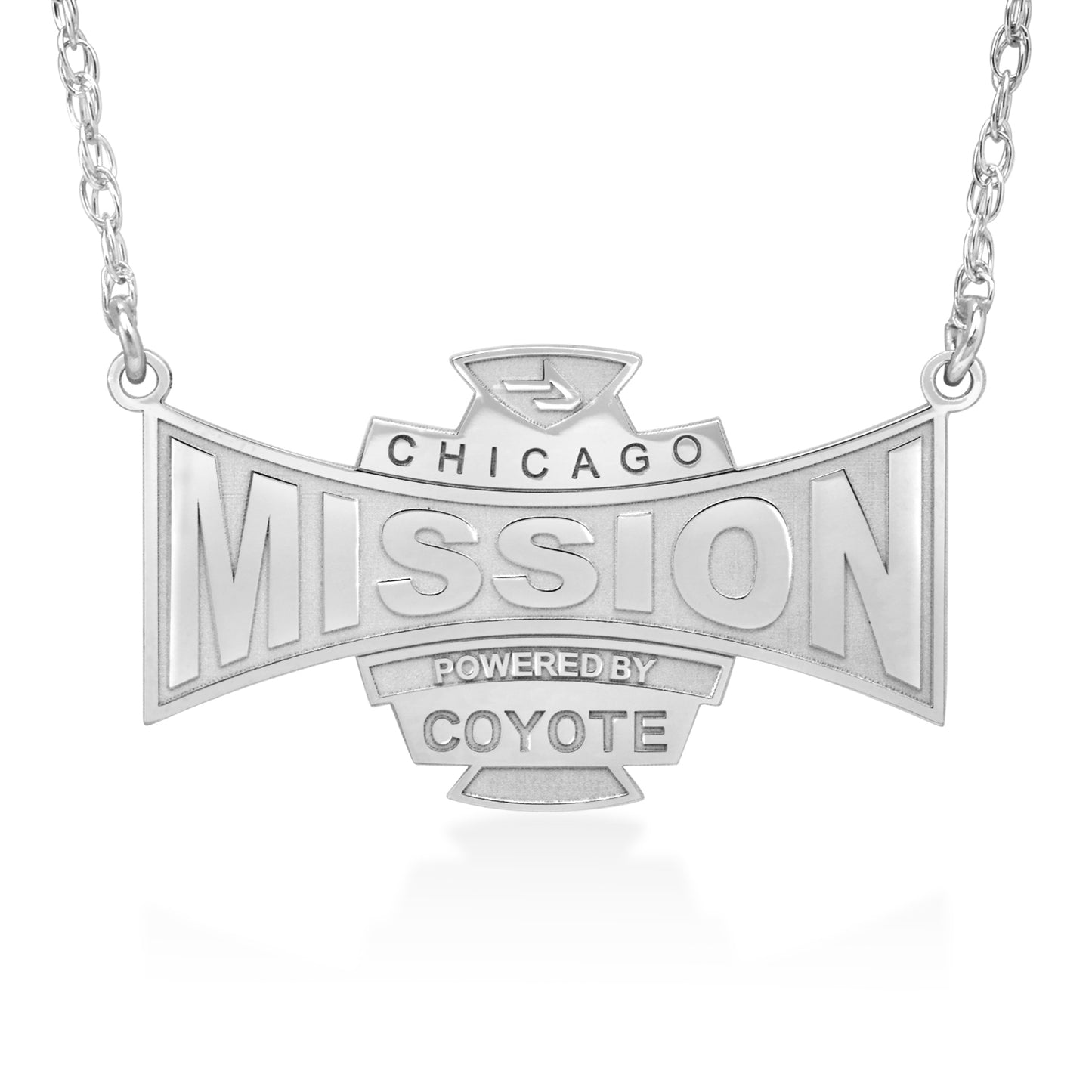 Mission Signature Logo Plaque Necklace