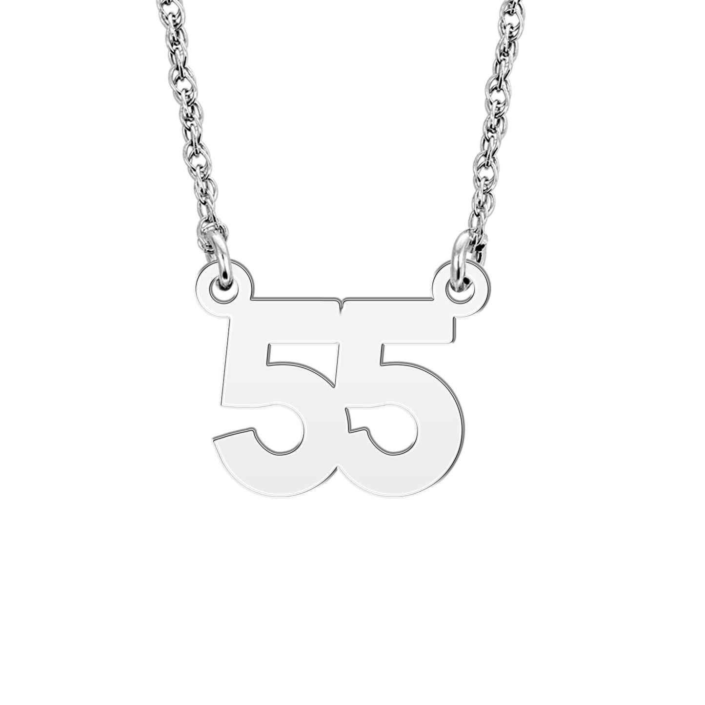 Mini Block Number Nameplate Necklace