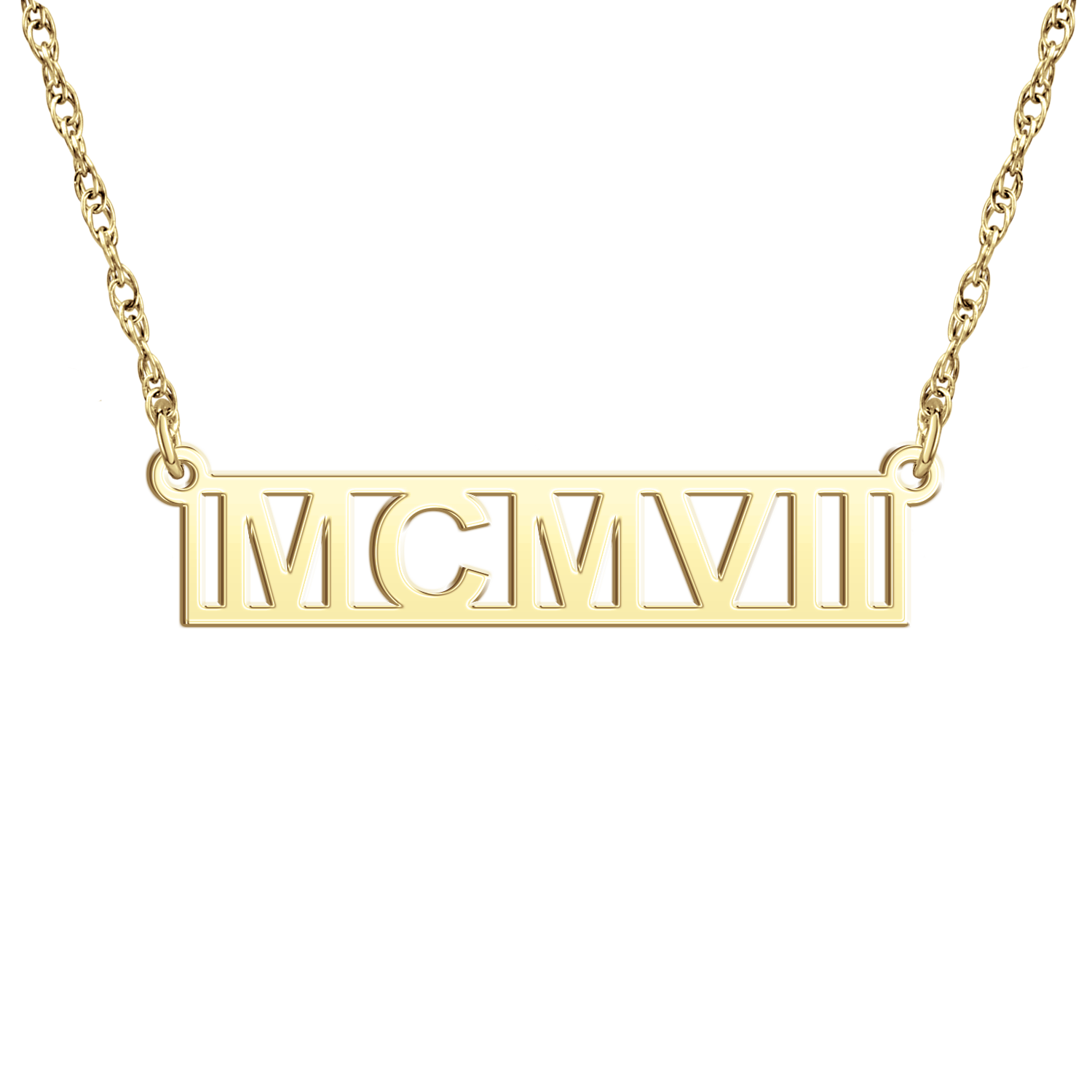 Castilleja Founders' Roman Numeral Bar Necklace