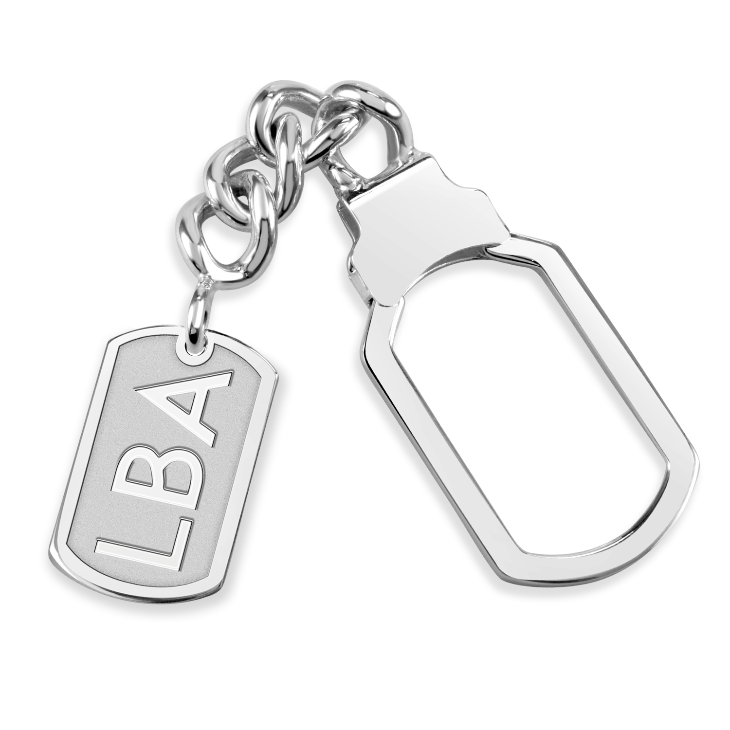 Modern Monogram Tension Lock Key Chain Tag