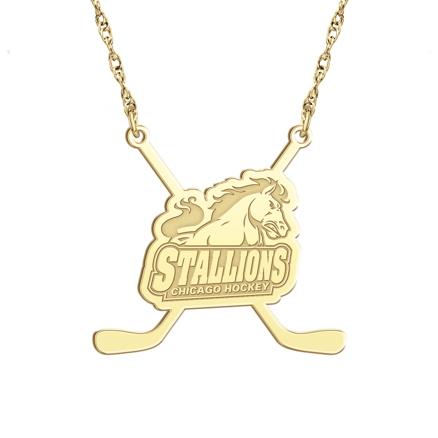 Chicago Stallions Crossing Sticks Necklace