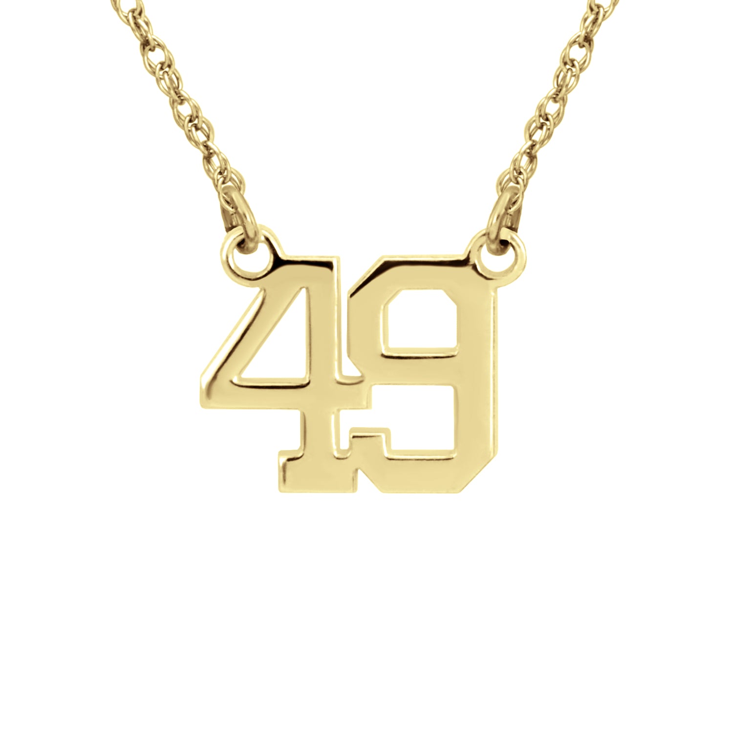 Mini Athletic Number Nameplate Necklace