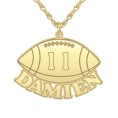 Football Pendant with Name and Number