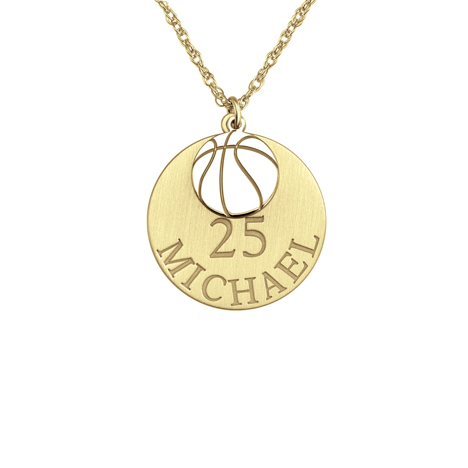 Amazon.com: Certified 14k Gold Personalized Basketball Hoop Pendant Necklace  with Your Name and Number, 16