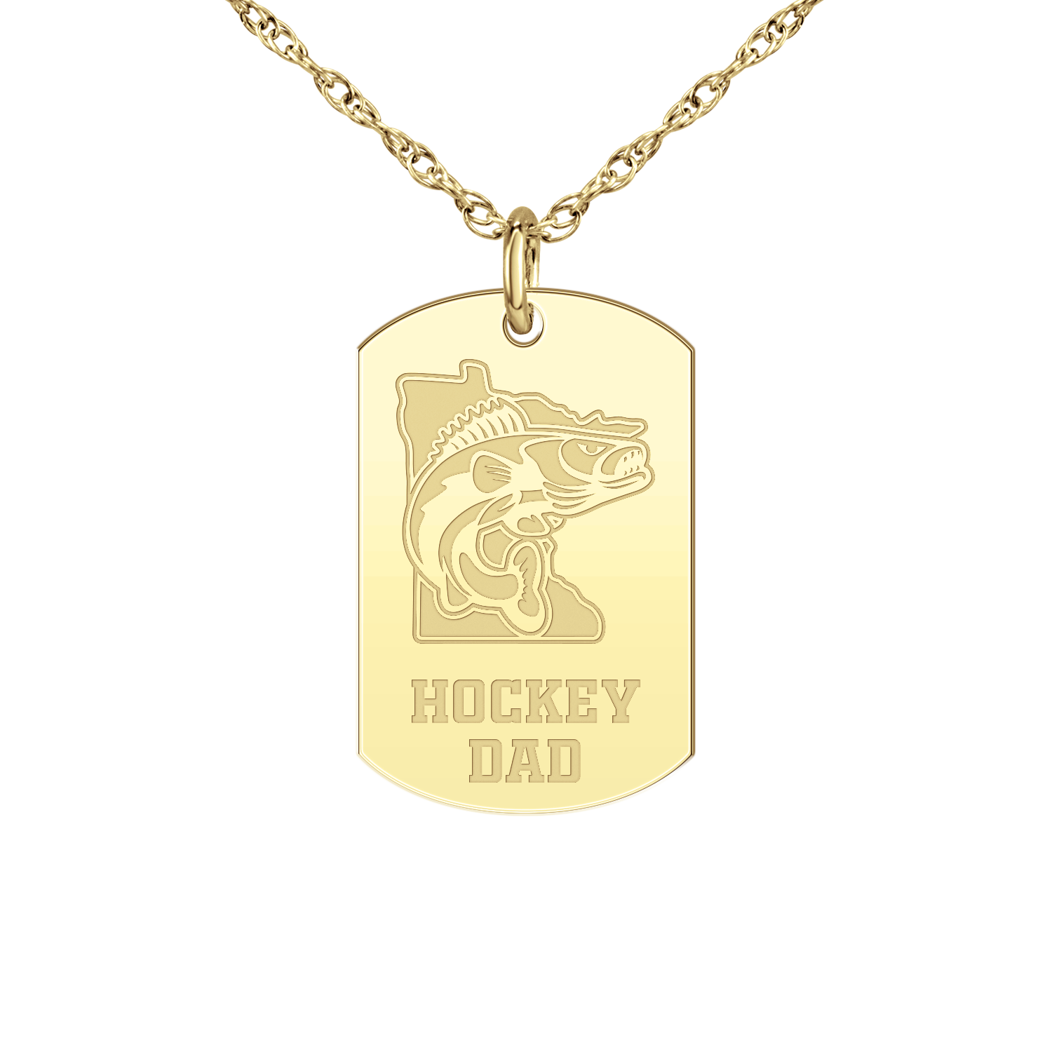 Minnesota Walleye Hockey Dad Tag