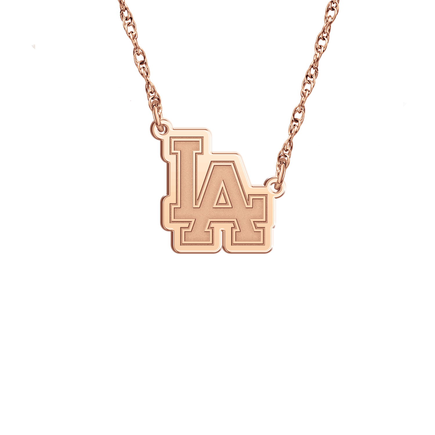 14kt Yellow Gold MLB Los Angeles Dodgers Pendant Necklace. 18