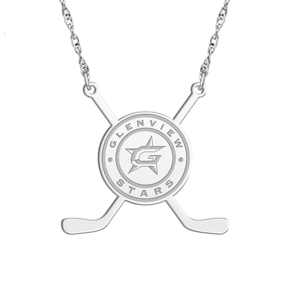 Glenview Stars Sticks Logo Disc Necklace