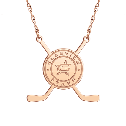 Glenview Stars Sticks Logo Disc Necklace