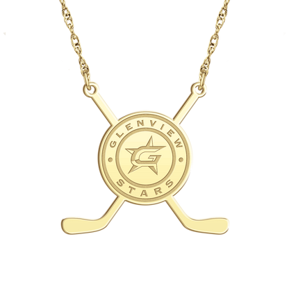 Glenview Stars Sticks Logo Disc Necklace