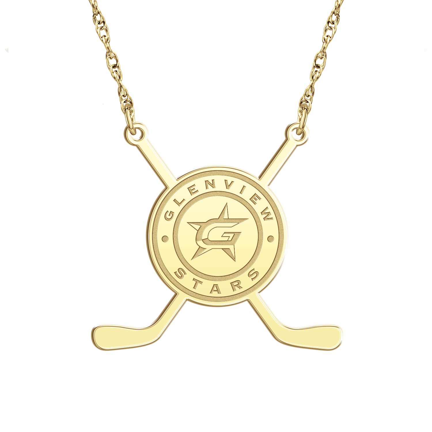 Glenview Stars Sticks Logo Disc Necklace